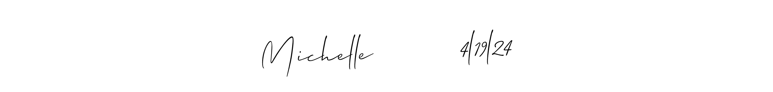 The best way (Allison_Script) to make a short signature is to pick only two or three words in your name. The name Michelle          4l19l24 include a total of six letters. For converting this name. Michelle          4l19l24 signature style 2 images and pictures png