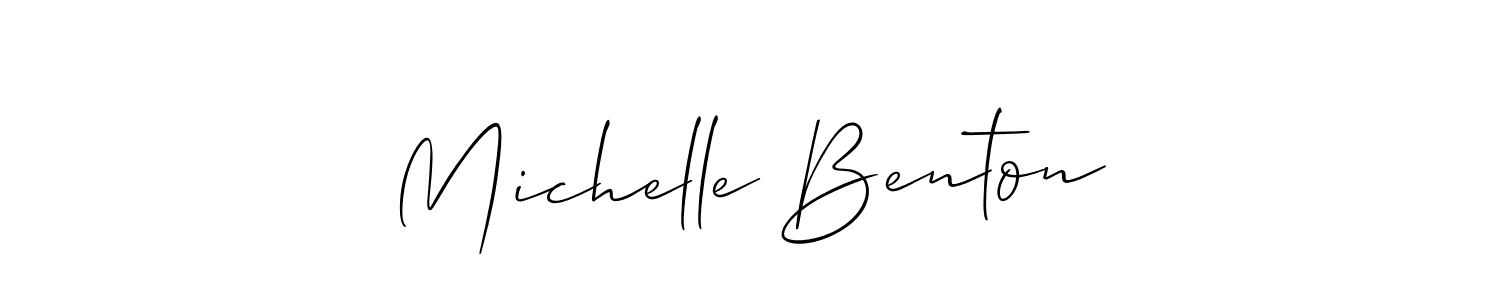 The best way (Allison_Script) to make a short signature is to pick only two or three words in your name. The name Michelle Benton include a total of six letters. For converting this name. Michelle Benton signature style 2 images and pictures png