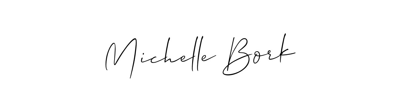 It looks lik you need a new signature style for name Michelle Bork. Design unique handwritten (Allison_Script) signature with our free signature maker in just a few clicks. Michelle Bork signature style 2 images and pictures png