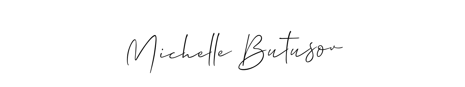 Make a short Michelle Butusov signature style. Manage your documents anywhere anytime using Allison_Script. Create and add eSignatures, submit forms, share and send files easily. Michelle Butusov signature style 2 images and pictures png