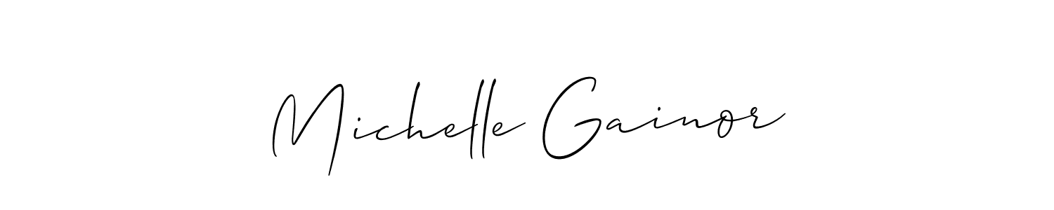 How to Draw Michelle Gainor signature style? Allison_Script is a latest design signature styles for name Michelle Gainor. Michelle Gainor signature style 2 images and pictures png