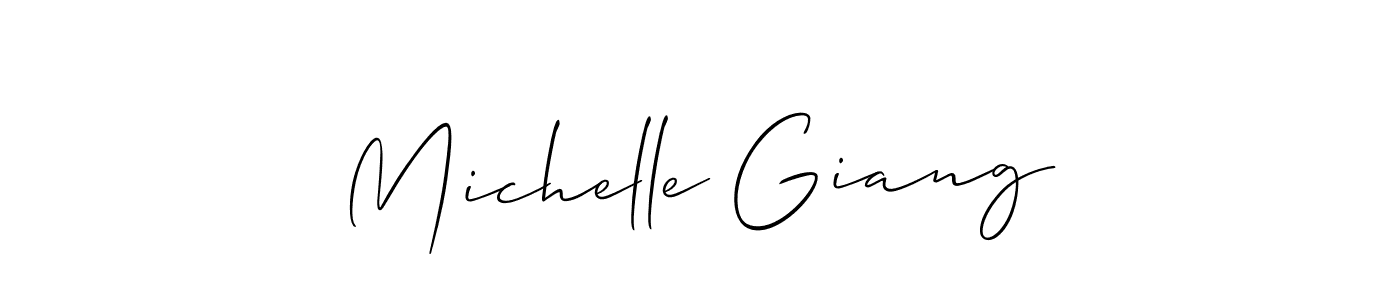 How to make Michelle Giang name signature. Use Allison_Script style for creating short signs online. This is the latest handwritten sign. Michelle Giang signature style 2 images and pictures png