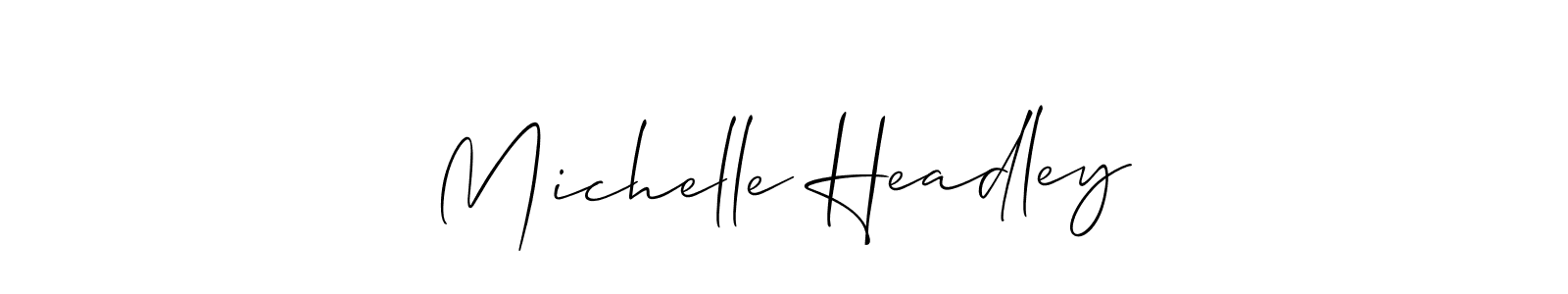 Create a beautiful signature design for name Michelle Headley. With this signature (Allison_Script) fonts, you can make a handwritten signature for free. Michelle Headley signature style 2 images and pictures png