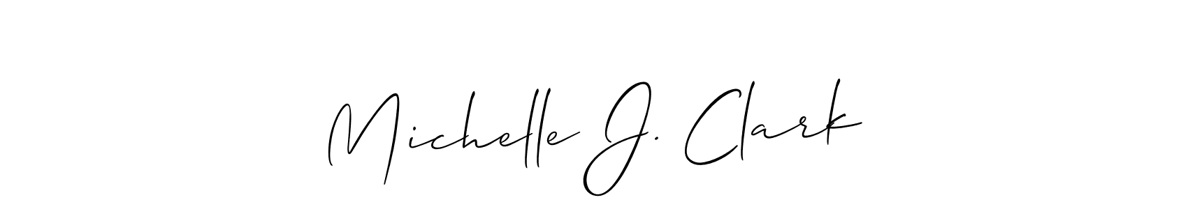 It looks lik you need a new signature style for name Michelle J. Clark. Design unique handwritten (Allison_Script) signature with our free signature maker in just a few clicks. Michelle J. Clark signature style 2 images and pictures png