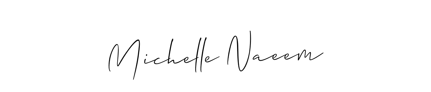 Use a signature maker to create a handwritten signature online. With this signature software, you can design (Allison_Script) your own signature for name Michelle Naeem. Michelle Naeem signature style 2 images and pictures png