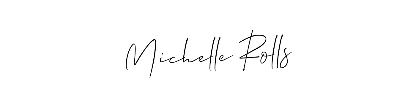 Make a beautiful signature design for name Michelle Rolls. With this signature (Allison_Script) style, you can create a handwritten signature for free. Michelle Rolls signature style 2 images and pictures png