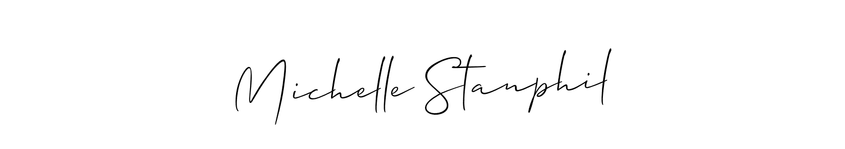 if you are searching for the best signature style for your name Michelle Stanphil. so please give up your signature search. here we have designed multiple signature styles  using Allison_Script. Michelle Stanphil signature style 2 images and pictures png