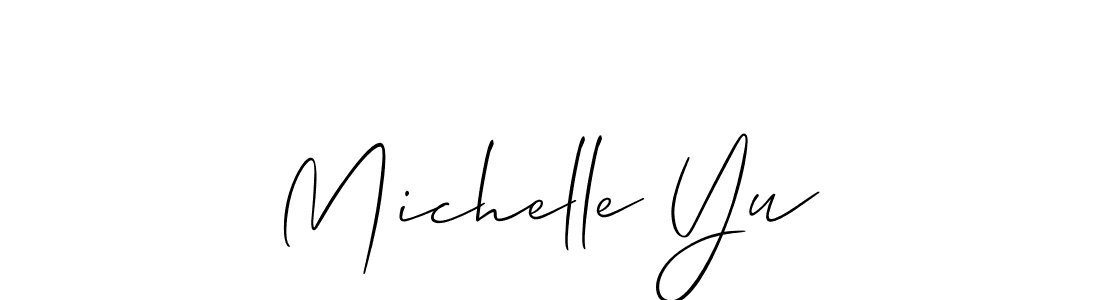 How to make Michelle Yu name signature. Use Allison_Script style for creating short signs online. This is the latest handwritten sign. Michelle Yu signature style 2 images and pictures png