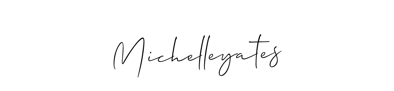 How to make Michelleyates name signature. Use Allison_Script style for creating short signs online. This is the latest handwritten sign. Michelleyates signature style 2 images and pictures png