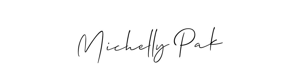 if you are searching for the best signature style for your name Michelly Pak. so please give up your signature search. here we have designed multiple signature styles  using Allison_Script. Michelly Pak signature style 2 images and pictures png