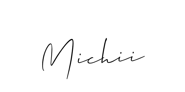 Use a signature maker to create a handwritten signature online. With this signature software, you can design (Allison_Script) your own signature for name Michii. Michii signature style 2 images and pictures png