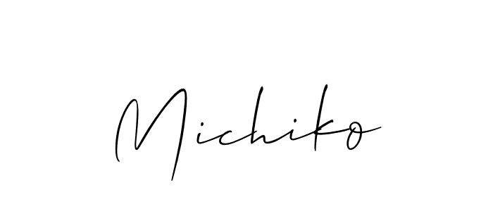 Allison_Script is a professional signature style that is perfect for those who want to add a touch of class to their signature. It is also a great choice for those who want to make their signature more unique. Get Michiko name to fancy signature for free. Michiko signature style 2 images and pictures png