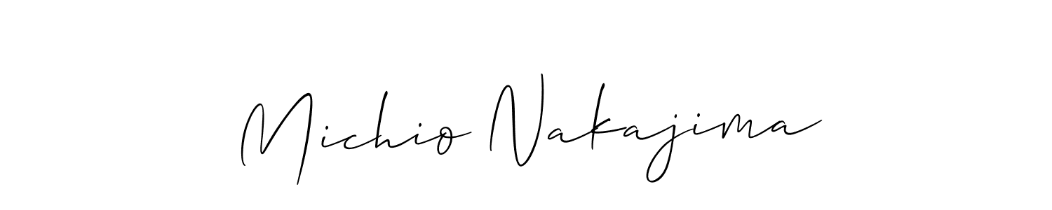 How to make Michio Nakajima name signature. Use Allison_Script style for creating short signs online. This is the latest handwritten sign. Michio Nakajima signature style 2 images and pictures png