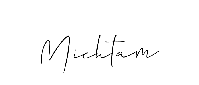 Make a short Michtam signature style. Manage your documents anywhere anytime using Allison_Script. Create and add eSignatures, submit forms, share and send files easily. Michtam signature style 2 images and pictures png