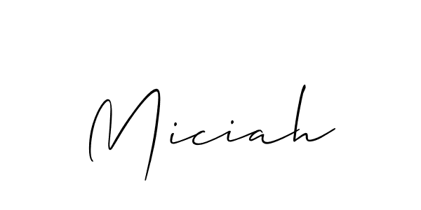 The best way (Allison_Script) to make a short signature is to pick only two or three words in your name. The name Miciah include a total of six letters. For converting this name. Miciah signature style 2 images and pictures png