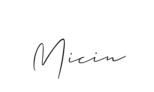 Micin stylish signature style. Best Handwritten Sign (Allison_Script) for my name. Handwritten Signature Collection Ideas for my name Micin. Micin signature style 2 images and pictures png