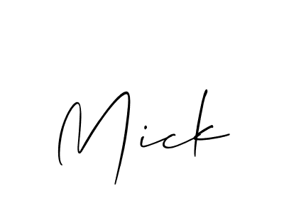 Design your own signature with our free online signature maker. With this signature software, you can create a handwritten (Allison_Script) signature for name Mick. Mick signature style 2 images and pictures png