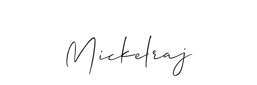 Use a signature maker to create a handwritten signature online. With this signature software, you can design (Allison_Script) your own signature for name Mickelraj. Mickelraj signature style 2 images and pictures png
