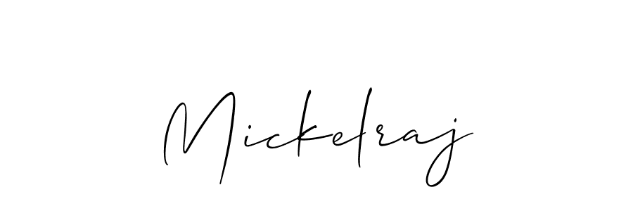 Use a signature maker to create a handwritten signature online. With this signature software, you can design (Allison_Script) your own signature for name Mickelraj. Mickelraj signature style 2 images and pictures png