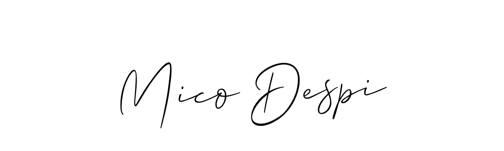 This is the best signature style for the Mico Despi name. Also you like these signature font (Allison_Script). Mix name signature. Mico Despi signature style 2 images and pictures png