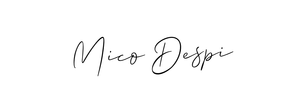 Design your own signature with our free online signature maker. With this signature software, you can create a handwritten (Allison_Script) signature for name Mico Despi. Mico Despi signature style 2 images and pictures png