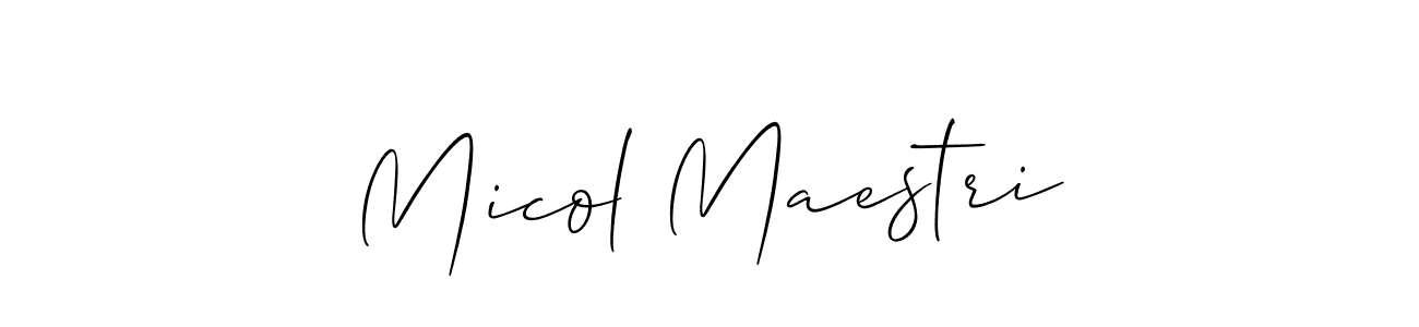 Use a signature maker to create a handwritten signature online. With this signature software, you can design (Allison_Script) your own signature for name Micol Maestri. Micol Maestri signature style 2 images and pictures png