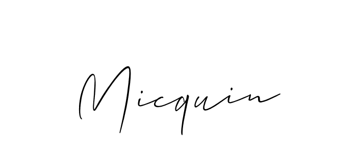 Create a beautiful signature design for name Micquin. With this signature (Allison_Script) fonts, you can make a handwritten signature for free. Micquin signature style 2 images and pictures png