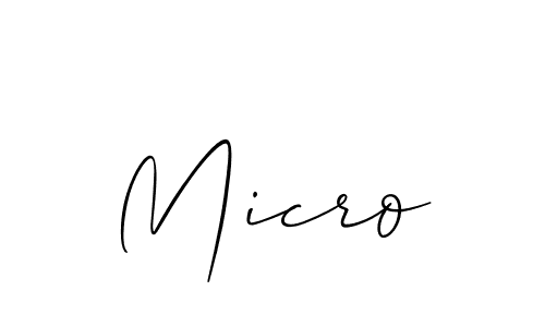 Use a signature maker to create a handwritten signature online. With this signature software, you can design (Allison_Script) your own signature for name Micro. Micro signature style 2 images and pictures png