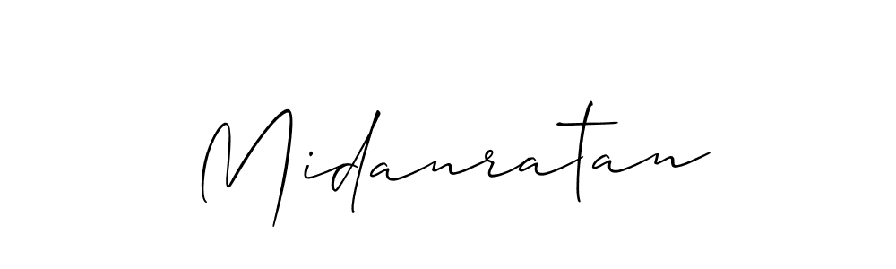 if you are searching for the best signature style for your name Midanratan. so please give up your signature search. here we have designed multiple signature styles  using Allison_Script. Midanratan signature style 2 images and pictures png
