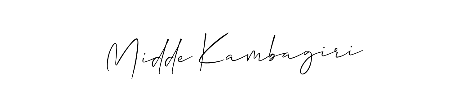 Make a beautiful signature design for name Midde Kambagiri. With this signature (Allison_Script) style, you can create a handwritten signature for free. Midde Kambagiri signature style 2 images and pictures png