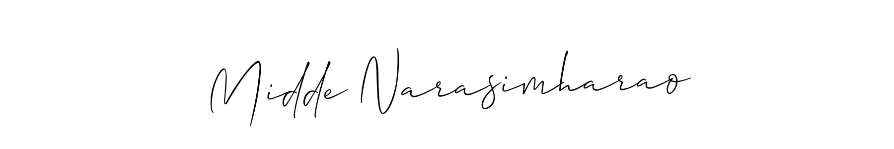 Best and Professional Signature Style for Midde Narasimharao. Allison_Script Best Signature Style Collection. Midde Narasimharao signature style 2 images and pictures png