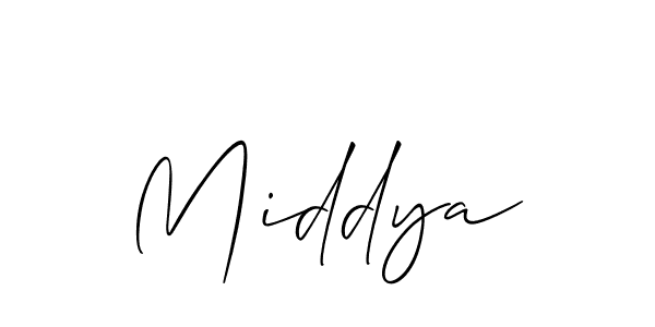 Allison_Script is a professional signature style that is perfect for those who want to add a touch of class to their signature. It is also a great choice for those who want to make their signature more unique. Get Middya name to fancy signature for free. Middya signature style 2 images and pictures png