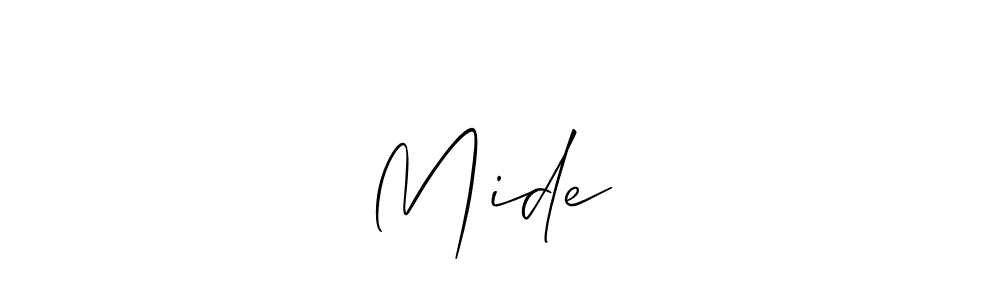 How to make Mide❤️ name signature. Use Allison_Script style for creating short signs online. This is the latest handwritten sign. Mide❤️ signature style 2 images and pictures png