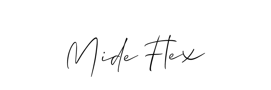 Create a beautiful signature design for name Mide Flex. With this signature (Allison_Script) fonts, you can make a handwritten signature for free. Mide Flex signature style 2 images and pictures png