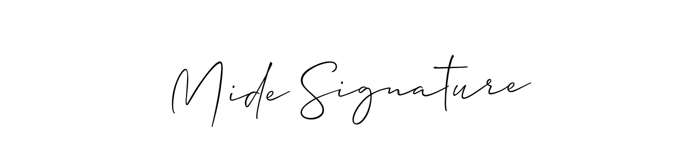 Also You can easily find your signature by using the search form. We will create Mide Signature name handwritten signature images for you free of cost using Allison_Script sign style. Mide Signature signature style 2 images and pictures png