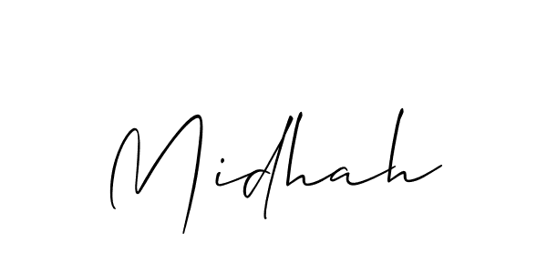 Also You can easily find your signature by using the search form. We will create Midhah name handwritten signature images for you free of cost using Allison_Script sign style. Midhah signature style 2 images and pictures png