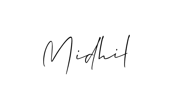 You should practise on your own different ways (Allison_Script) to write your name (Midhil) in signature. don't let someone else do it for you. Midhil signature style 2 images and pictures png