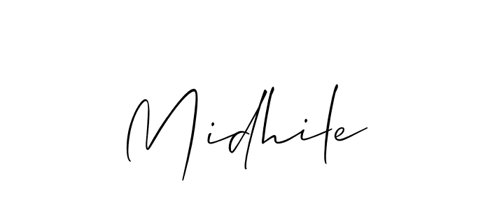 if you are searching for the best signature style for your name Midhile. so please give up your signature search. here we have designed multiple signature styles  using Allison_Script. Midhile signature style 2 images and pictures png
