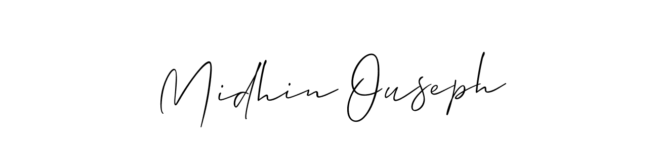 How to make Midhin Ouseph signature? Allison_Script is a professional autograph style. Create handwritten signature for Midhin Ouseph name. Midhin Ouseph signature style 2 images and pictures png