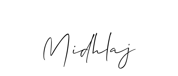 Midhlaj stylish signature style. Best Handwritten Sign (Allison_Script) for my name. Handwritten Signature Collection Ideas for my name Midhlaj. Midhlaj signature style 2 images and pictures png