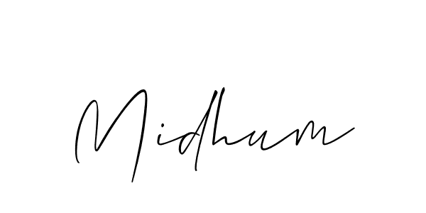 Similarly Allison_Script is the best handwritten signature design. Signature creator online .You can use it as an online autograph creator for name Midhum. Midhum signature style 2 images and pictures png