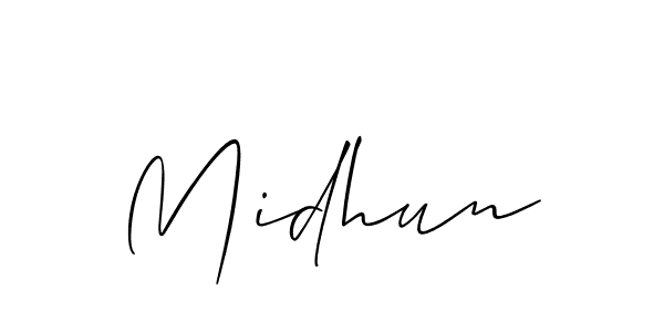 Also You can easily find your signature by using the search form. We will create Midhun name handwritten signature images for you free of cost using Allison_Script sign style. Midhun signature style 2 images and pictures png