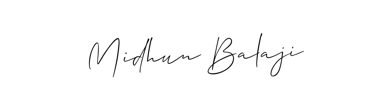 if you are searching for the best signature style for your name Midhun Balaji. so please give up your signature search. here we have designed multiple signature styles  using Allison_Script. Midhun Balaji signature style 2 images and pictures png