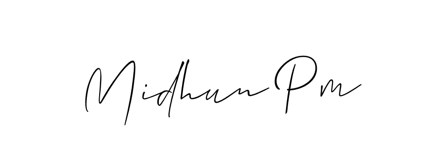 Similarly Allison_Script is the best handwritten signature design. Signature creator online .You can use it as an online autograph creator for name Midhun Pm. Midhun Pm signature style 2 images and pictures png