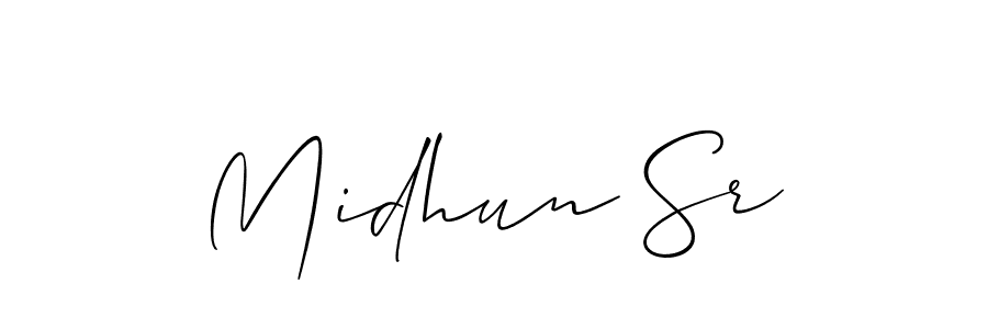 Make a beautiful signature design for name Midhun Sr. Use this online signature maker to create a handwritten signature for free. Midhun Sr signature style 2 images and pictures png