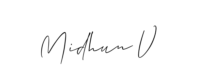 Check out images of Autograph of Midhun V name. Actor Midhun V Signature Style. Allison_Script is a professional sign style online. Midhun V signature style 2 images and pictures png