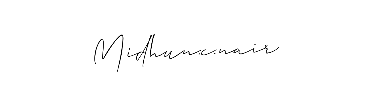 Similarly Allison_Script is the best handwritten signature design. Signature creator online .You can use it as an online autograph creator for name Midhun.c.nair. Midhun.c.nair signature style 2 images and pictures png