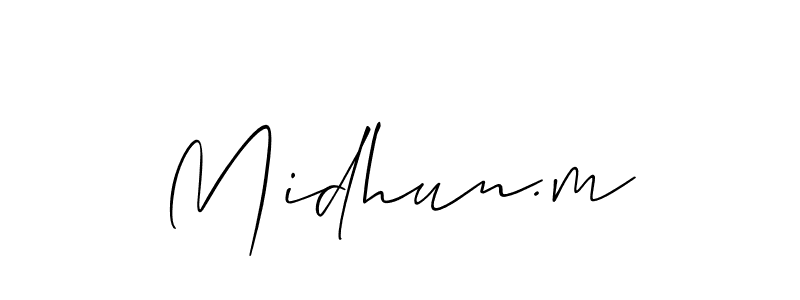 You can use this online signature creator to create a handwritten signature for the name Midhun.m. This is the best online autograph maker. Midhun.m signature style 2 images and pictures png