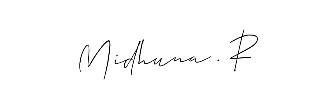 Make a beautiful signature design for name Midhuna . R. Use this online signature maker to create a handwritten signature for free. Midhuna . R signature style 2 images and pictures png