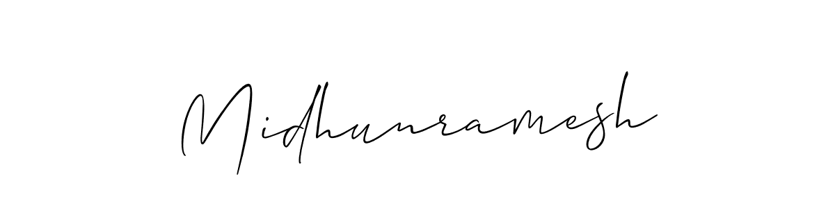 How to make Midhunramesh signature? Allison_Script is a professional autograph style. Create handwritten signature for Midhunramesh name. Midhunramesh signature style 2 images and pictures png